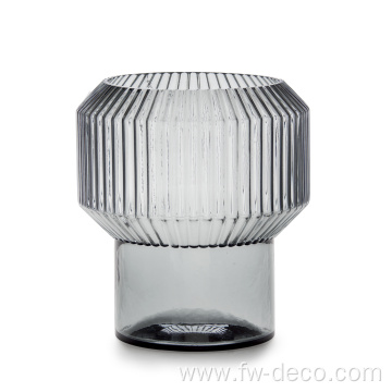 Hurricane Big Ribbed Glass Vase